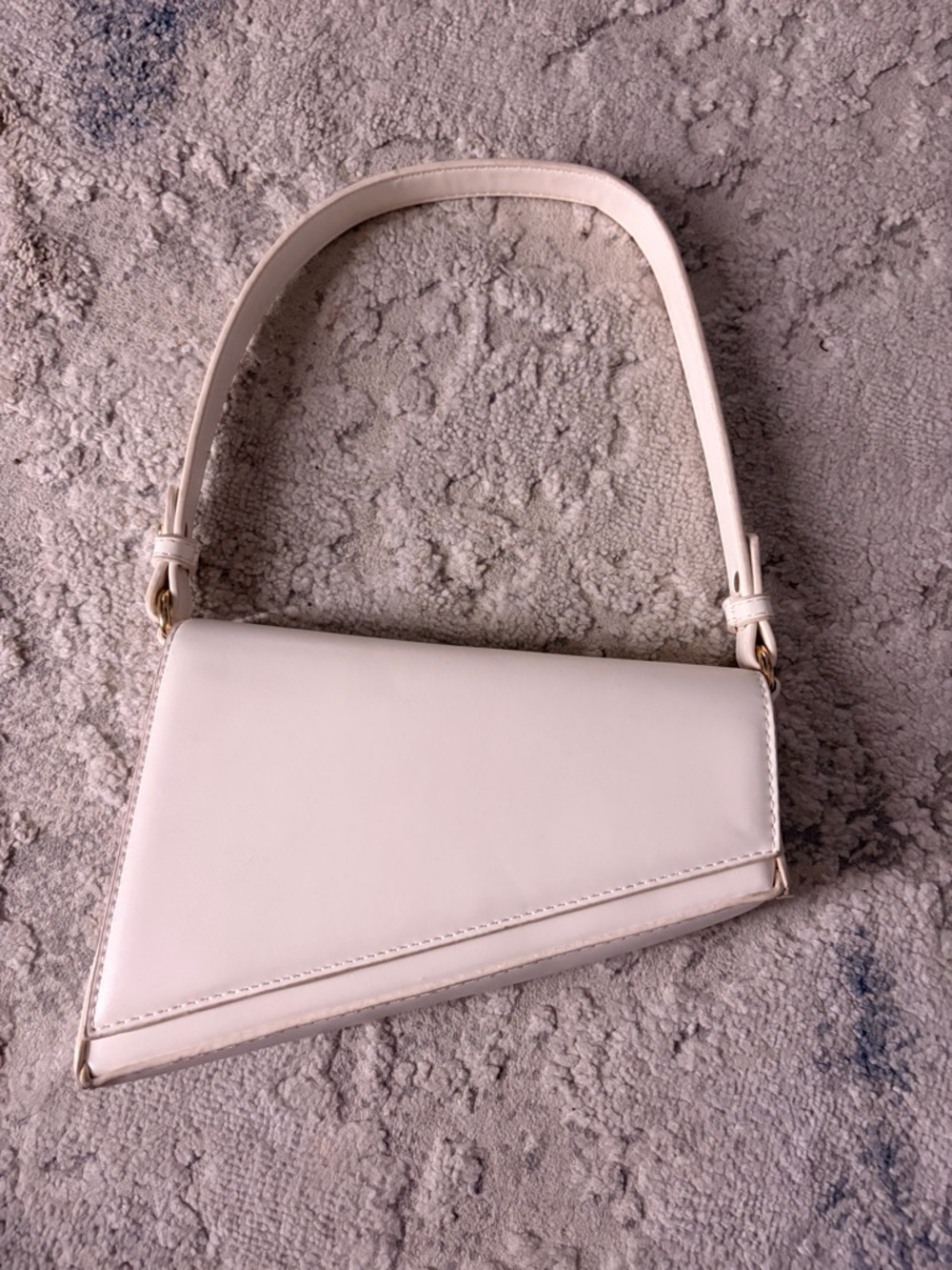 Elegant Cream Asymmetrical Shoulder Bag